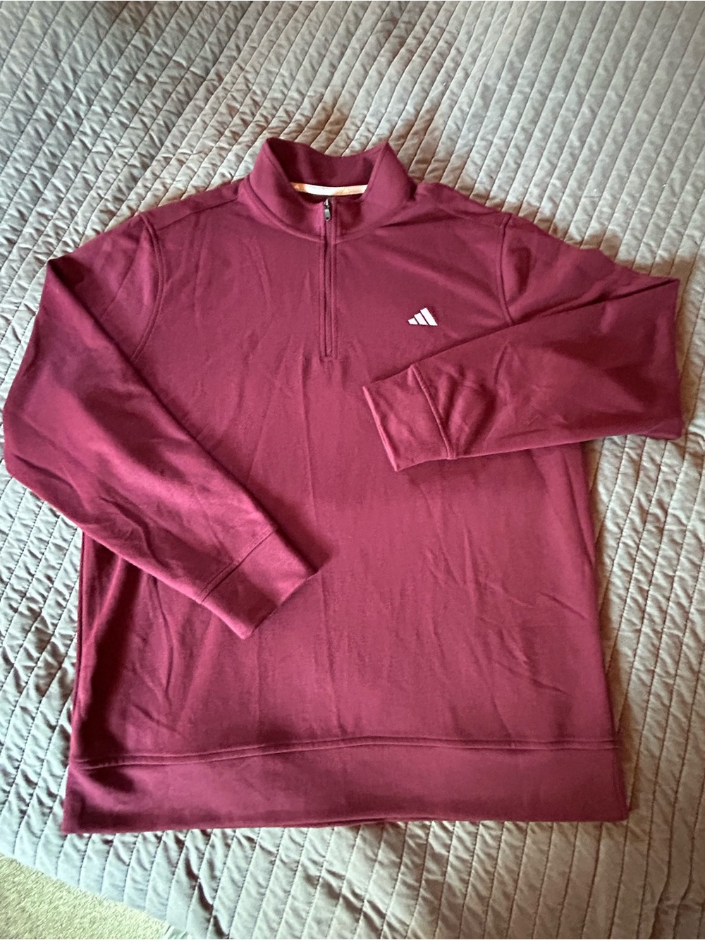 Adidas Men's Burgundy Half-Zip Pullover Sweatshirt
